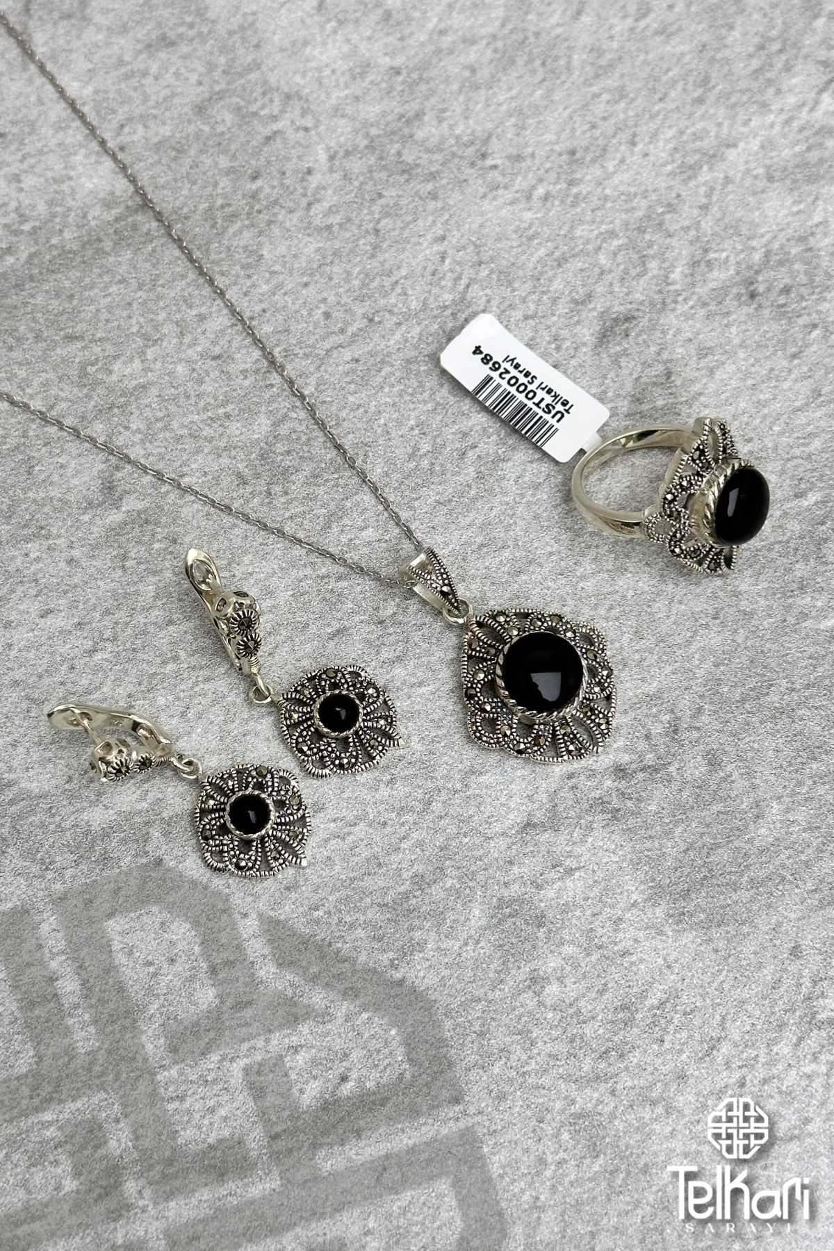 Onix Taşlı Markazit Üçlü Set