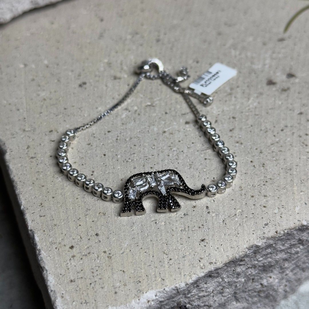 Fil Tasarımlı 925 Ayar Gümüş Ayarlanabilir Kadın Bileklik