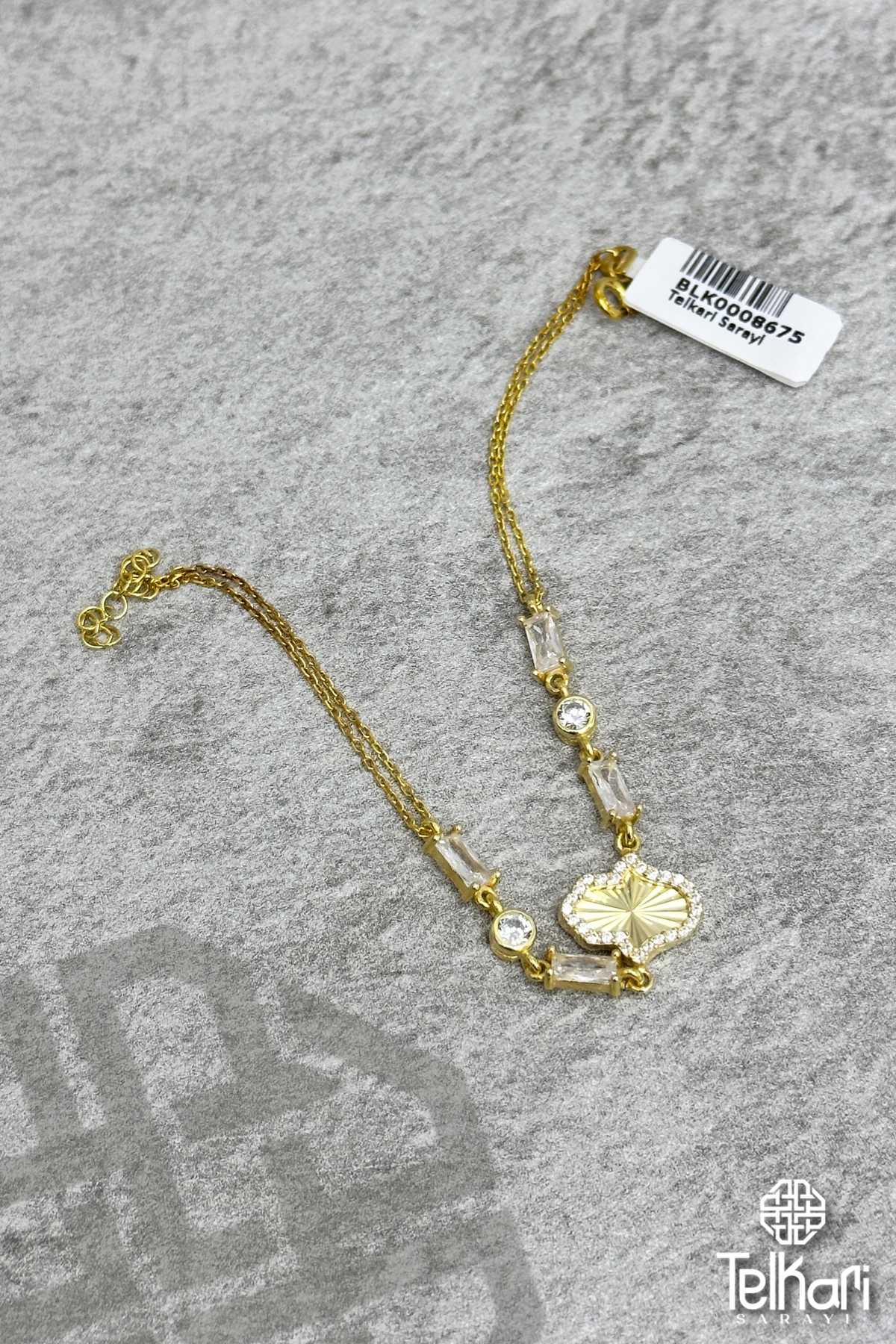 Fatma Ana Eli Figürlü Gold Gümüş Bileklik