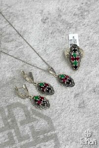 Doğal Taşlı Markazit Üçlü Set