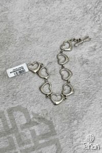 Sıralı Kalp Gümüş Bileklik