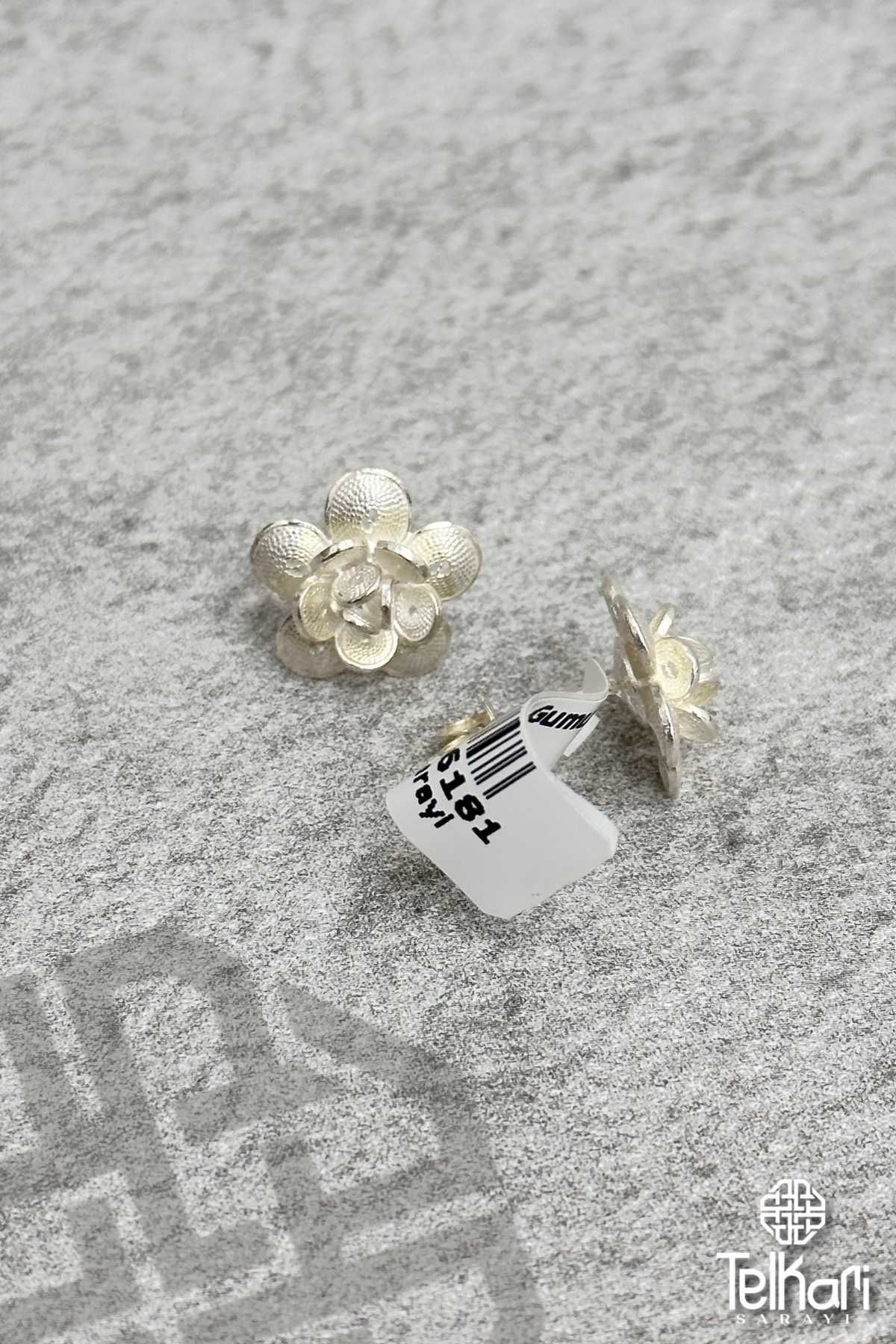 Çiçek Model İnce İşçilikli Midyat Telkari Gümüş Küpe