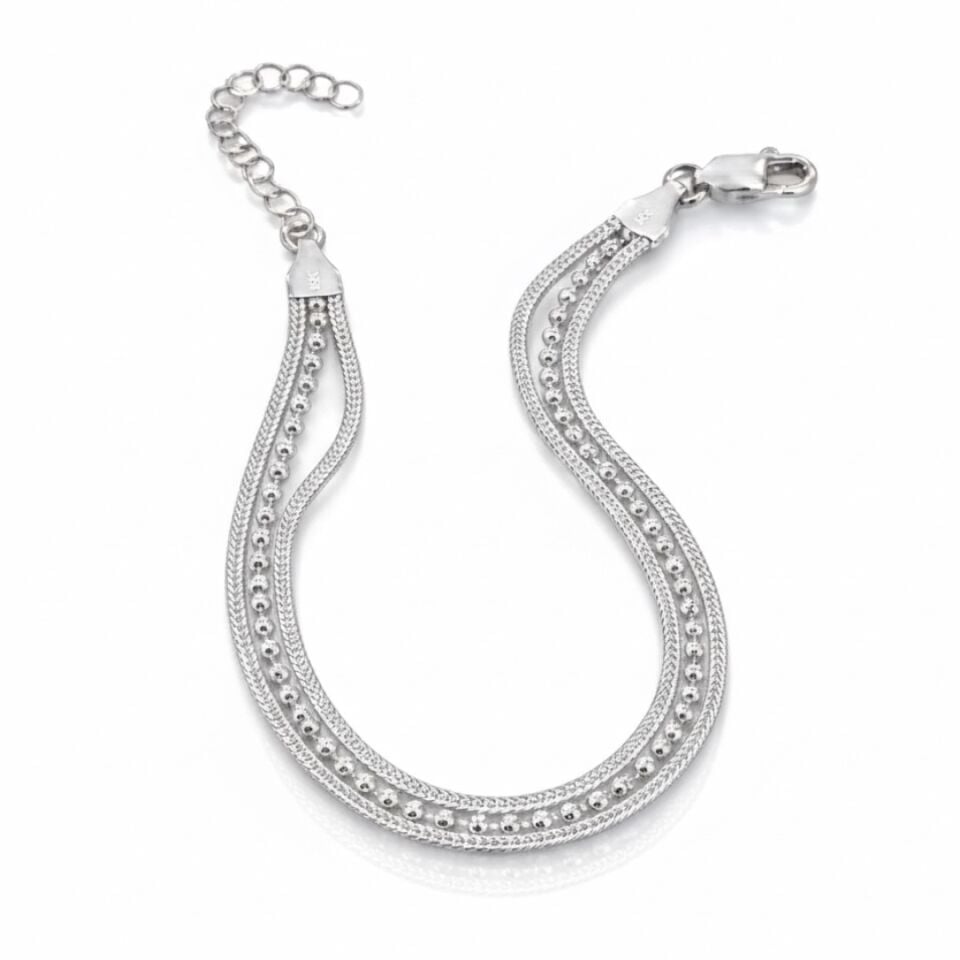 Elişi Midyat Hasırı Kadın Gümüş Bileklik