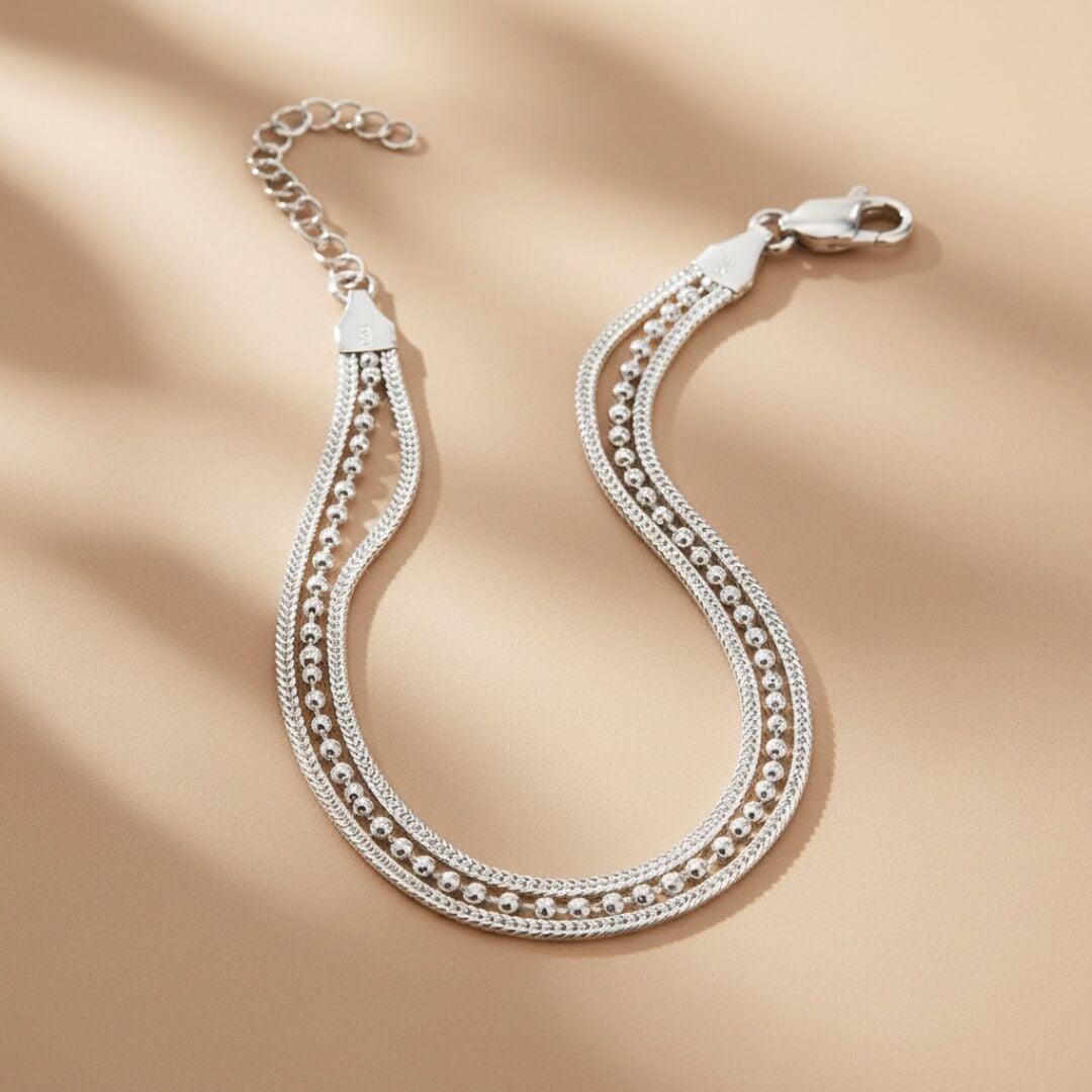 Elişi Midyat Hasırı Kadın Gümüş Bileklik